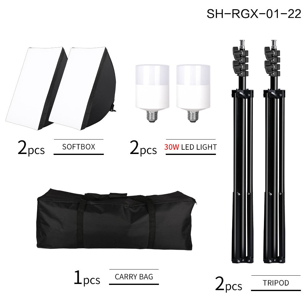 SH Softbox de fotografía profesional con enchufe E27, Kit de iluminación de caja suave para retratos de estudio fotográfico y grabación de vídeo