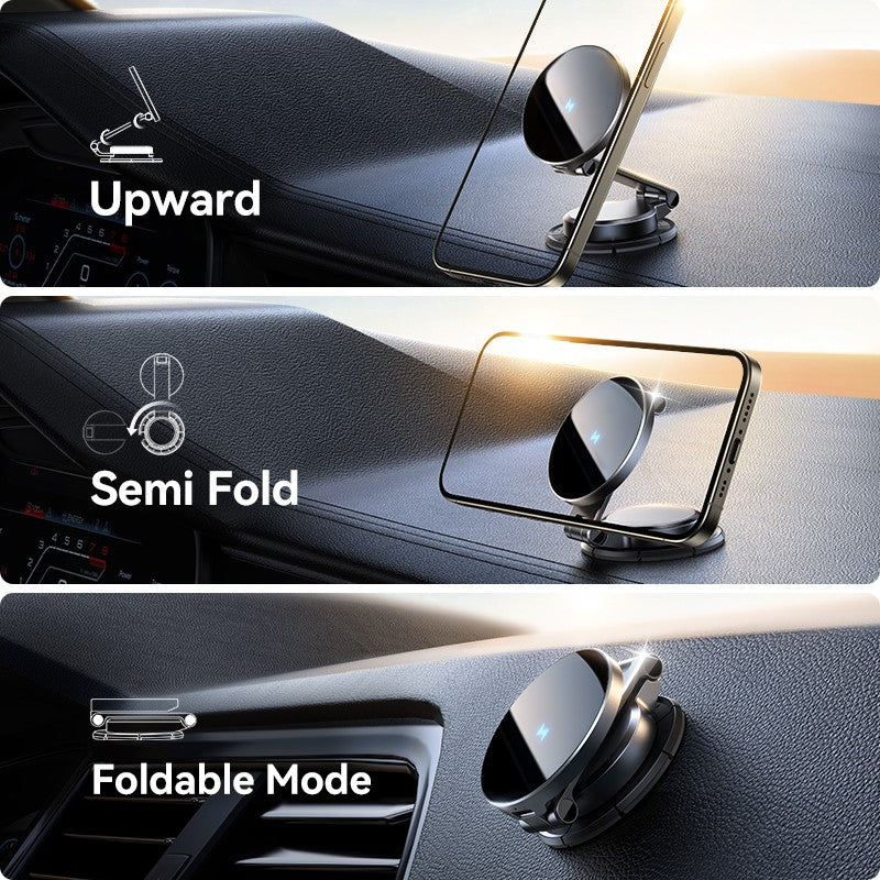 Joyroom Soporte magnético para automóvil N55 Imán fuerte 15W Carga inalámbrica 360 °   Cargador de coche plegable del tenedor del teléfono de la rotación para el iPhone 16