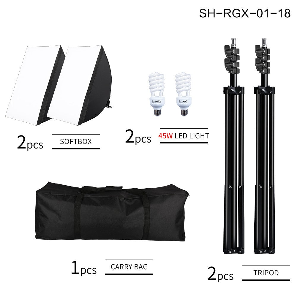 SH Softbox de fotografía profesional con enchufe E27, Kit de iluminación de caja suave para retratos de estudio fotográfico y grabación de vídeo