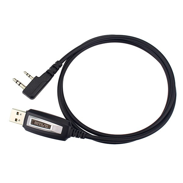 Cable de Programación USB de Dos Pines para Walkie Talkie Retevis TK3107, Compatible con Baofeng UV-5R UV-82 Retevis RA89R/G Ailunce H1, Sistema Win XP/7/8
