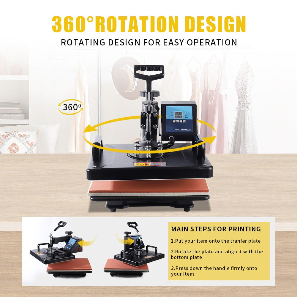 Barato 30*38CM 8 en 1 Combo máquina de prensado en caliente impresora de sublimación 2D máquina de transferencia de calor para tapa taza placa camisetas aprobado por la CE