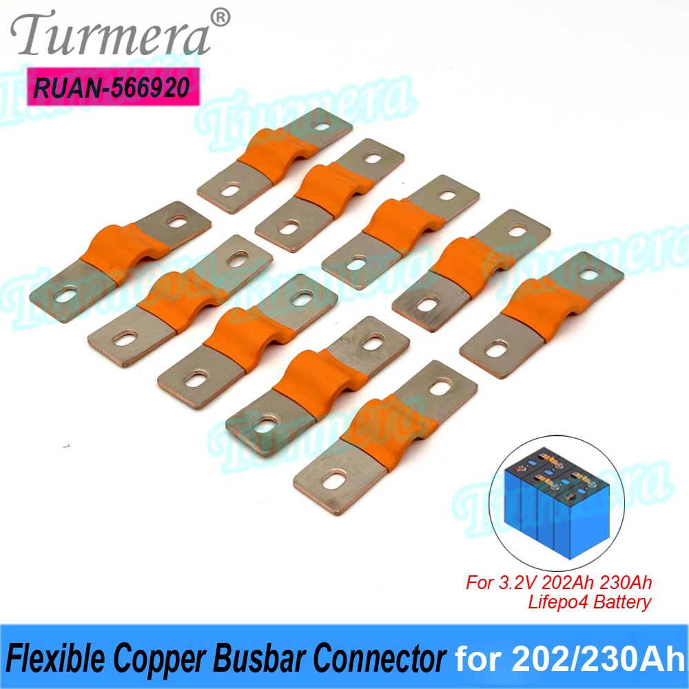 Turmera-batería Lifepo4 de 12V, conector de cobre Flexible, 56mm, 74mm, 2mm, 400A, para uso en batería Lifepo4 de 200Ah, 230Ah, 280Ah, 320Ah