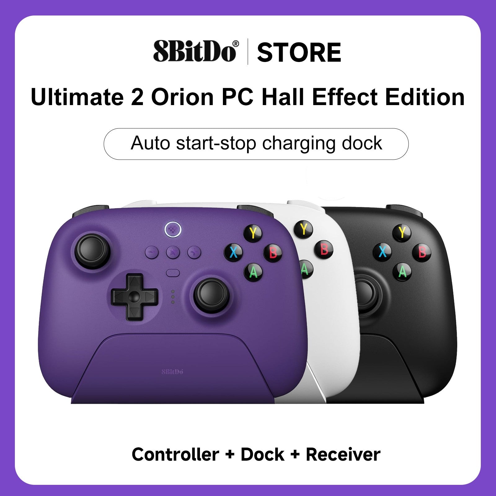 Nuevo Control Inalámbrico 8BitDo Ultimate 2 con Joystick TMR, Gatillos con Efecto Hall, Base de Carga, BT 2.4G para Windows 10, 11, Android y Steam