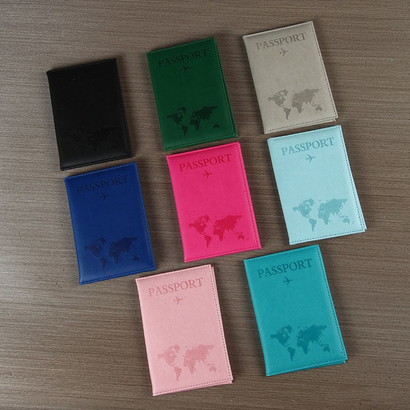 Amante el mapa del mundo cubierta de pasaporte estampado en caliente avión Simple mujeres hombres viaje pasaporte estuche protector moda regalo de boda