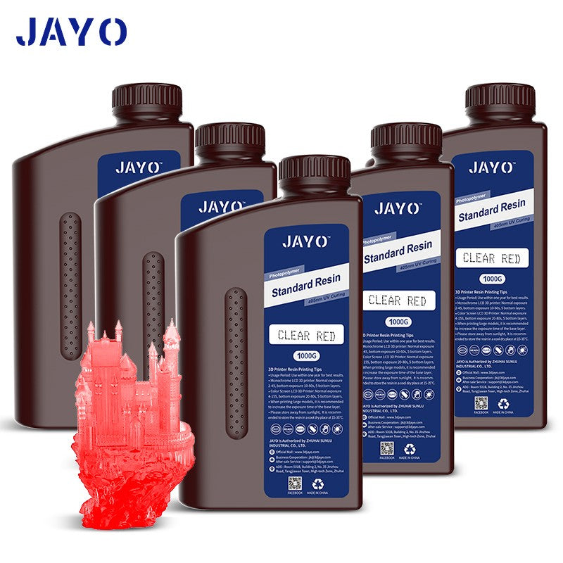 JAYO-lavabo de agua de resina 3D/como ABS/a base de plantas/líquido de resina de fotopolímero UV estándar de 10KG 405nm para materiales de impresora LCD 3D