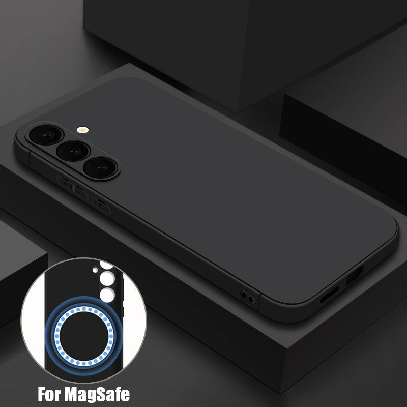 Funda magnética de silicona líquida para Samsung Galaxy S25 S24 S23 Ultra S25 Plus S23 S24 S25 FE S22, funda de carga inalámbrica Magsafe