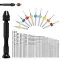 49 Uds. Juego de taladro Manual de 0,2-3,4mm, Mini broca Manual de aluminio, joyería artesanal, taladro Manual, herramientas de carpintería, broca, herramienta de perforación