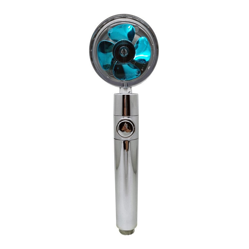 Nuevo cabezal de ducha con flujo de ahorro de agua, rotación de 360 grados con ventilador pequeño, boquilla de pulverización de alta presión ABS para lluvia, accesorios de baño