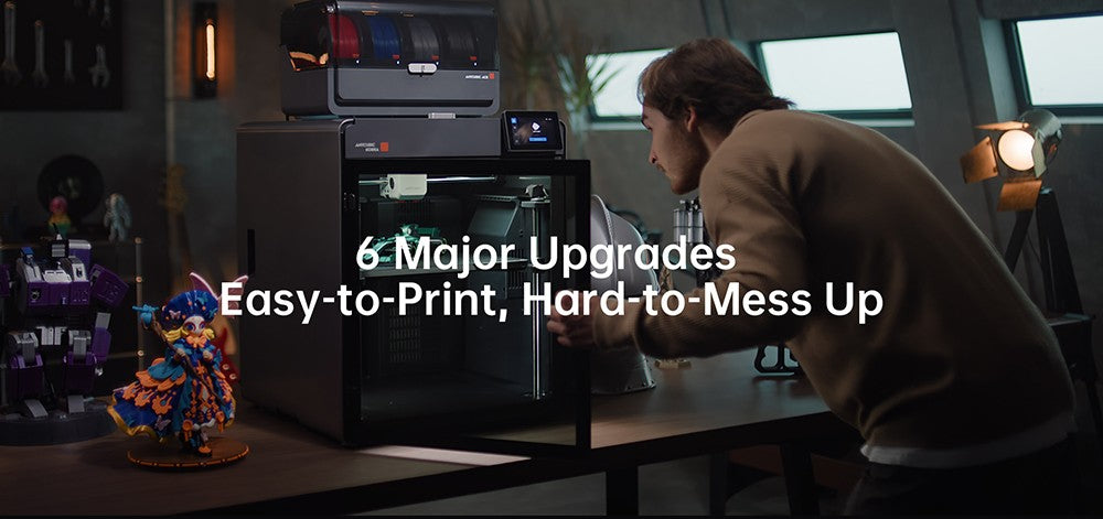 Impresora 3D Anycubic Kobra S1 Max Combo Multicolor, Velocidad Máxima de 600 mm/s con 350 ?   Boquilla de Acero Endurecido para Hotend, 350×350×350 mm