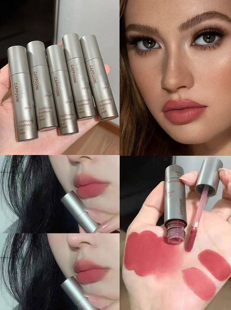 Brillo de labios de niebla mate de terciopelo único, taza antiadherente impermeable, esmalte de labios a prueba de manchas, lápiz labial líquido que no se decolora