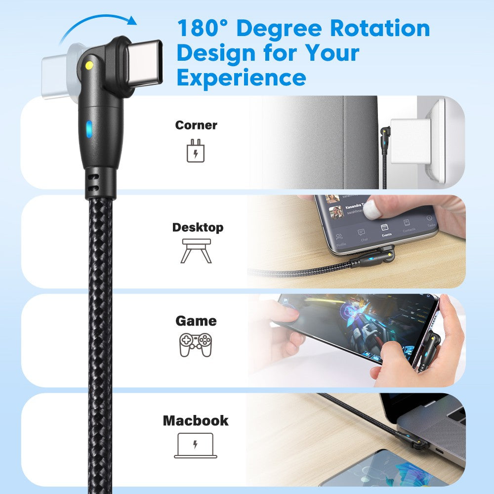 AUFU 100W USB C a tipo C Cable USBC PD Cable de carga rápida para MacBook Pro Xiaomi POCO Huawei iPad Samsung USB-C Cable 3M