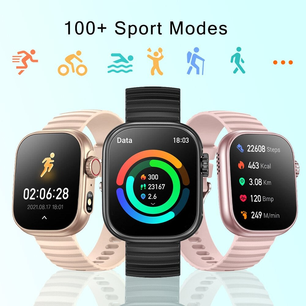 Reloj inteligente para hombre y mujer, pulsera con linterna LED, más de 100 modos deportivos, rastreador de actividad física, temperatura corporal, pantalla de 2,01"
