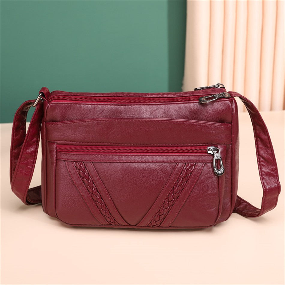 Bolso bandolera de Color liso que combina con todo, bolsos de hombro de alta capacidad para mujer, bolso de mano de piel sintética de alta calidad 2021