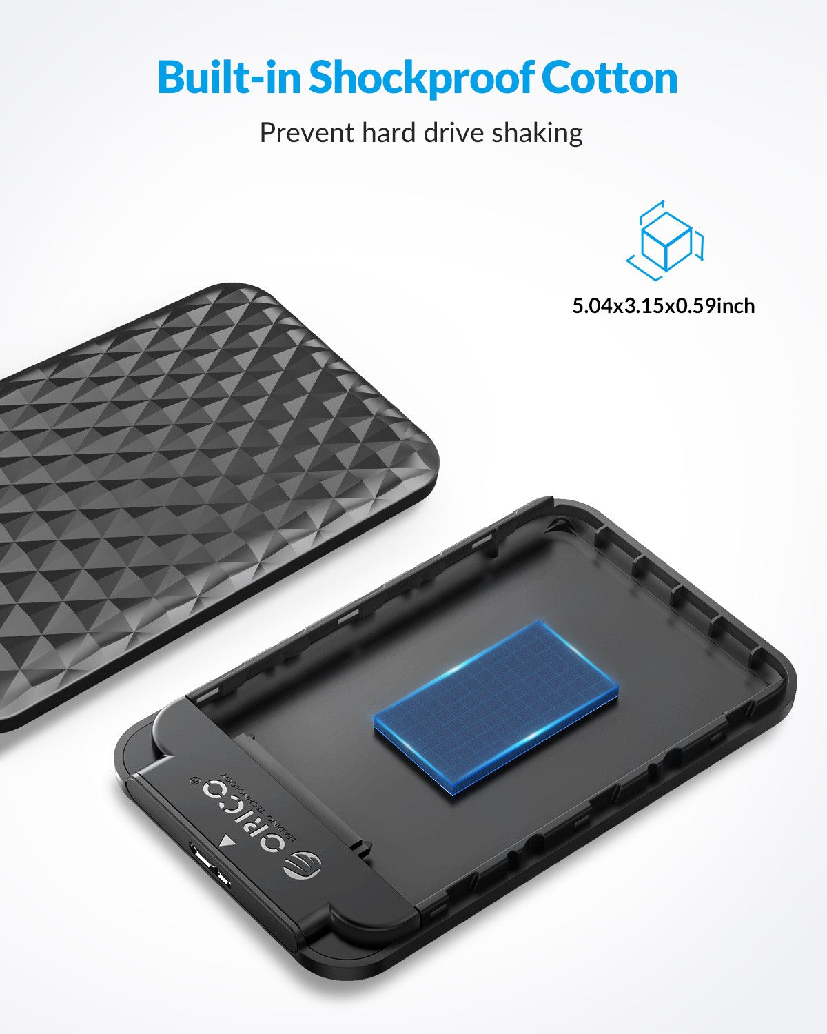 ORICO HDD externo 2,5 "funda HDD USB 3,0 a SATA 5Gbps funda de disco duro para 7-9.5mm 2,5 pulgadas SATA hd externo para PC