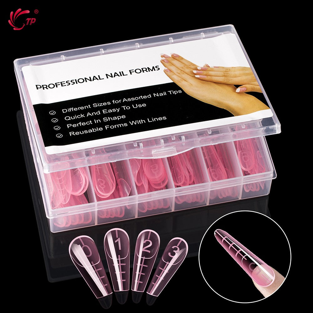 TP 120 Uds molde de uñas de doble forma con borde interior cubierta completa formas superiores acrílicas para extensión puntas de uñas postizas molde de Gel de construcción rápida