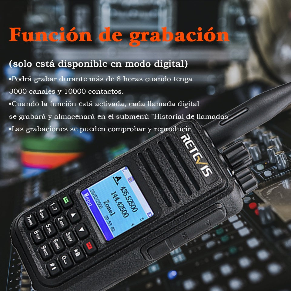 Retevis RT3S DMR walkie talkies de largo alcance radio portátil recargable radio a pilas camping walkie talkie emisora radioaficionado radio emergencia supervivencia profesionales walkie-talkies Cifrado AES256 GPS APRS