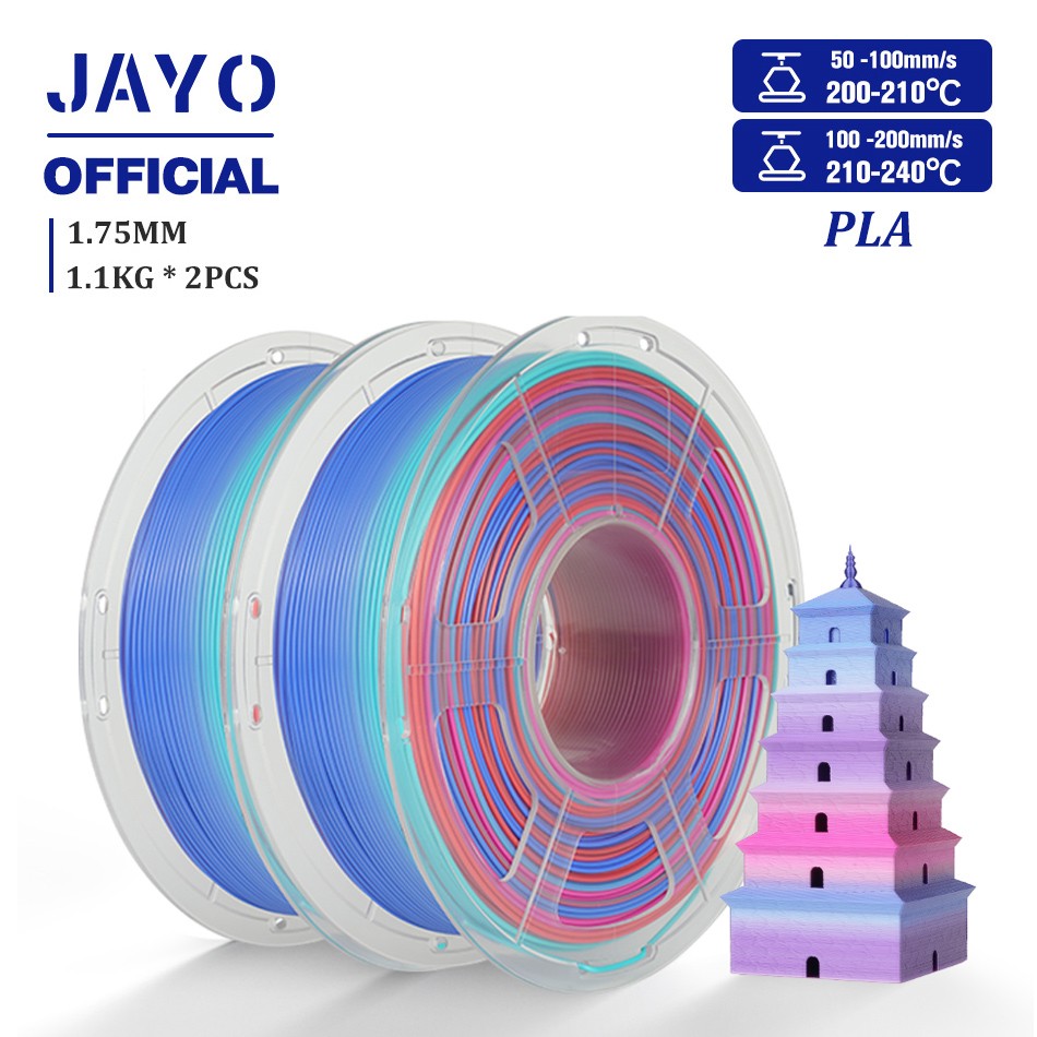 Filamento de impresora 3D JAYO PLA/PETG/SILK/TPU/ABS 1,75mm 2 rollos de materiales de impresión 3D para impresora 3D envío gratis