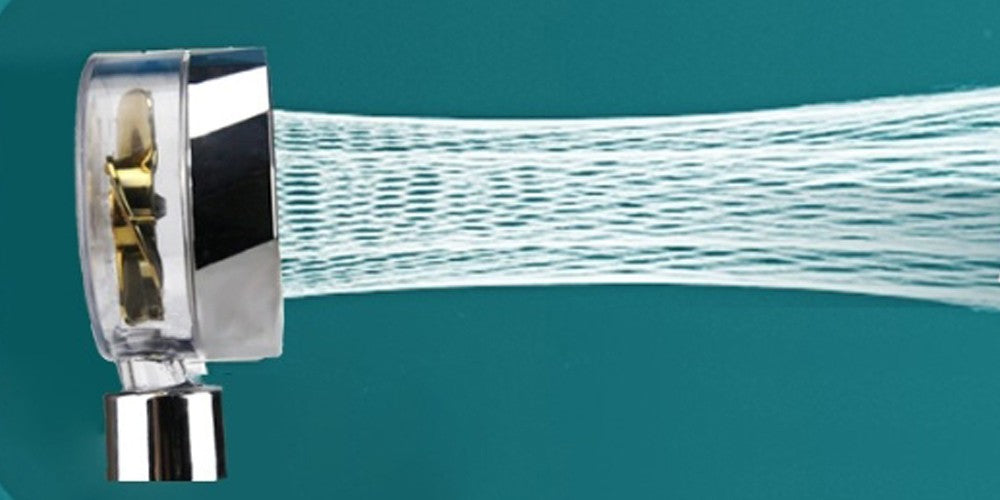 Nuevo cabezal de ducha con flujo de ahorro de agua, rotación de 360 grados con ventilador pequeño, boquilla de pulverización de alta presión ABS para lluvia, accesorios de baño