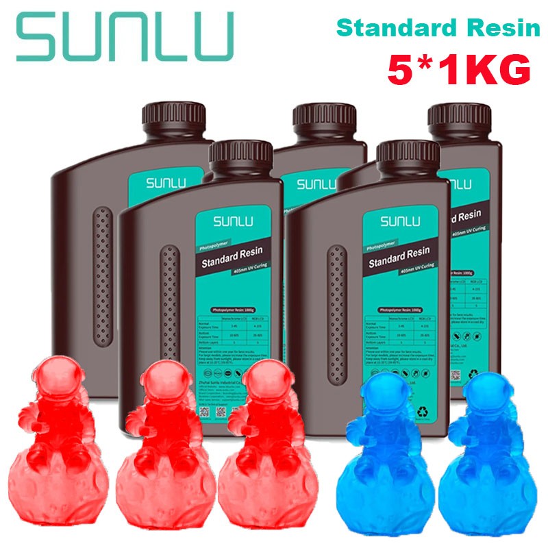 SUNLU-impresora LCD de resina estándar, 5KG, 405nm, curado de fotones, superficie lisa de buena precisión, modelo de bajo olor, Kit de impresión de garaje