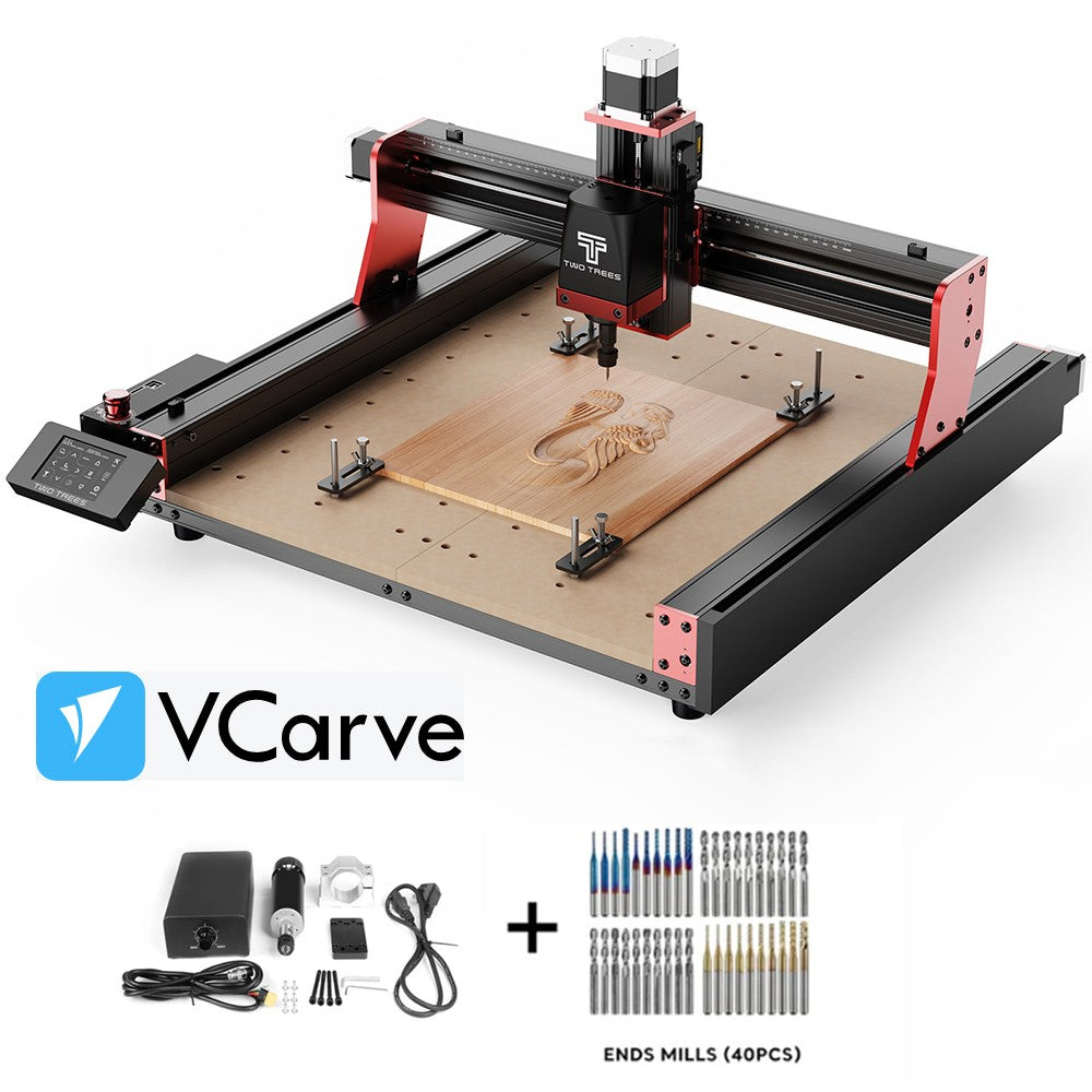 Twotrees-enrutador CNC de 3 ejes/4 ejes, fresadora y cortadora TTC450 PRO, grabador de joyería para madera, acrílico, PCB, PVC, MDF, Metal