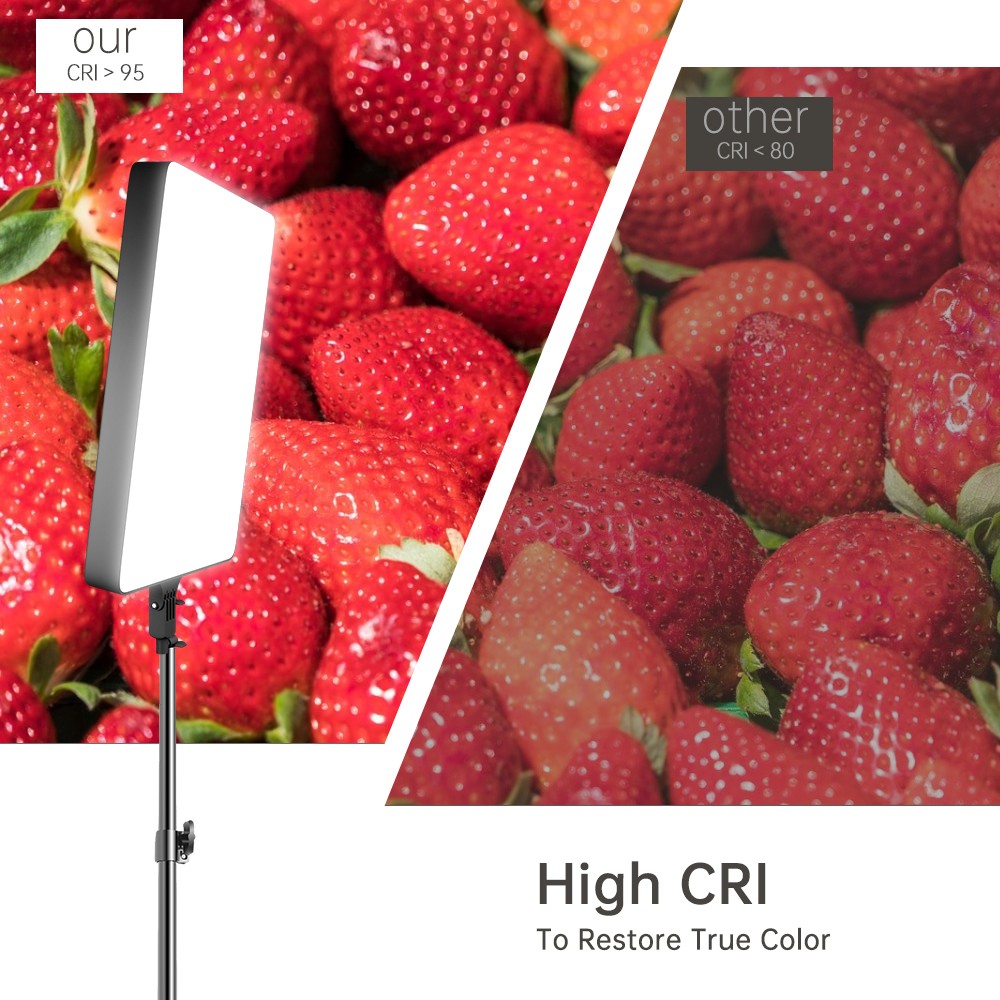 Luz LED de Video SH de 24'' y 90W, Panel de Iluminación Regulable para Fotografía, Selfies, Estudio Fotográfico, Transmisión en Vivo, Lámpara de Relleno con Trípode