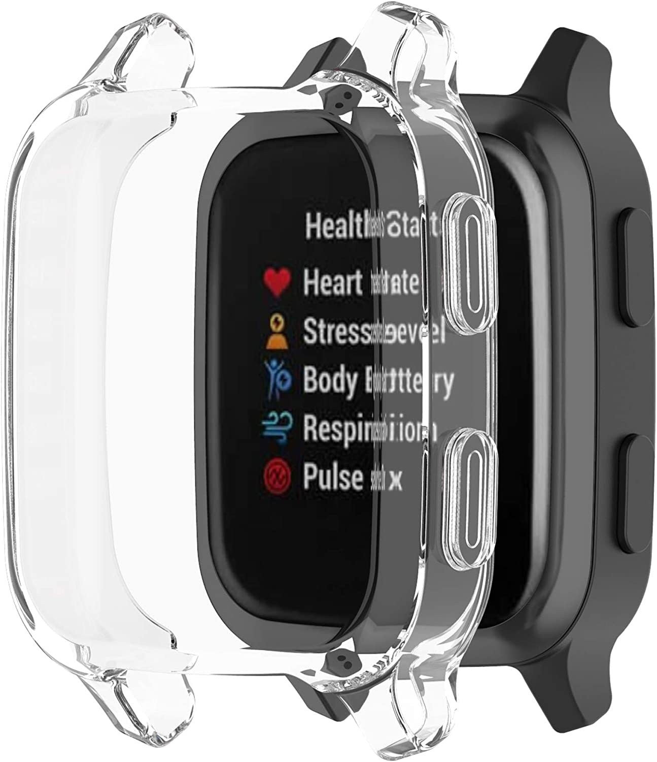 Funda galvanizada de TPU para Garmin Venu SQ, Protector de pantalla de parachoques de música