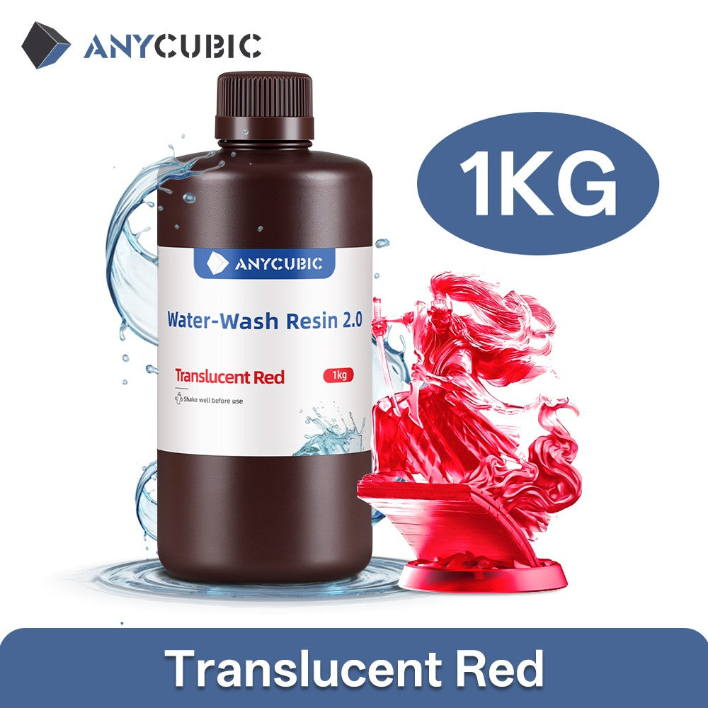 Resina ANYCUBIC lavable con agua, bajo olor, baja viscosidad, 405nm, resina UV para impresión LCD 3D, resina de impresora 3D de alta precisión