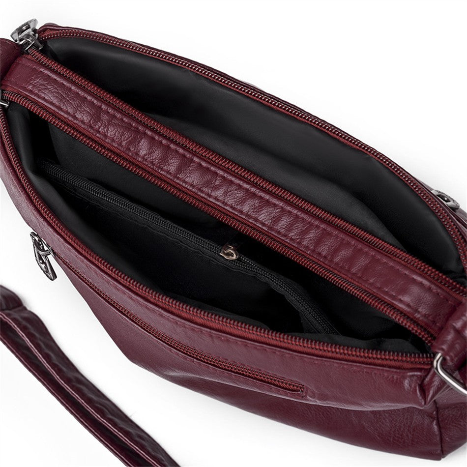 Bolso bandolera de Color liso que combina con todo, bolsos de hombro de alta capacidad para mujer, bolso de mano de piel sintética de alta calidad 2021