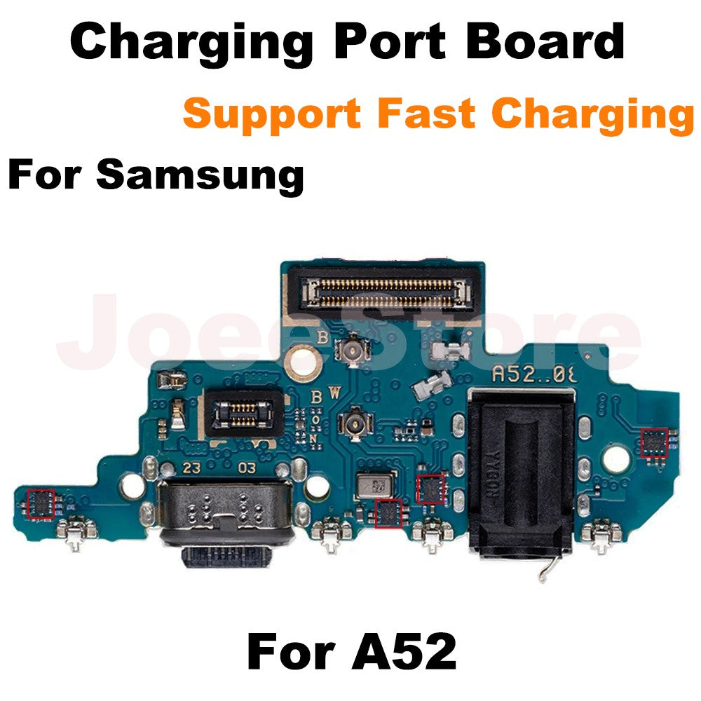 Placa de puerto de carga para Samsung A72 A73 A52 A53 A33 A23 A24 A14 A13 A12 módulo de micrófono USB conector de carga rápida Cable flexible