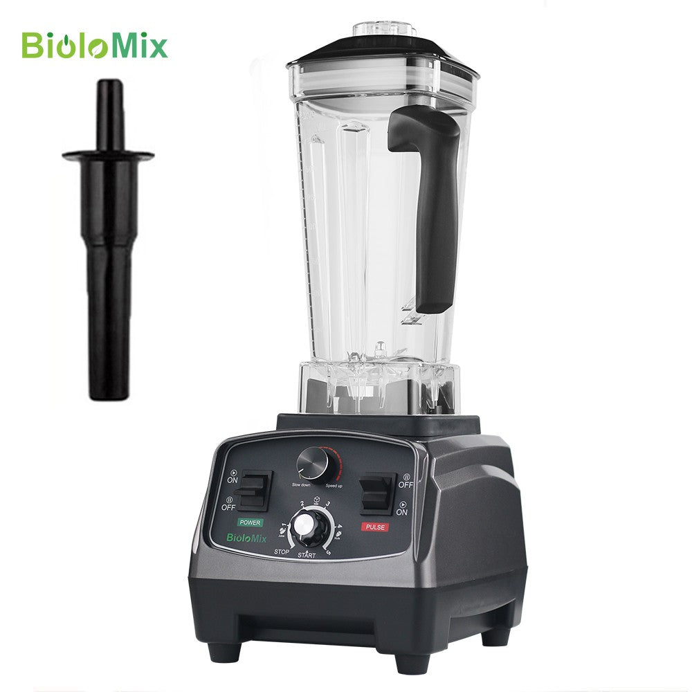 BioloMix-batidora con temporizador de alta resistencia, 3HP, 2200W, exprimidor, procesador de alimentos y frutas, batidos de hielo, sin BPA, tarro de 2L