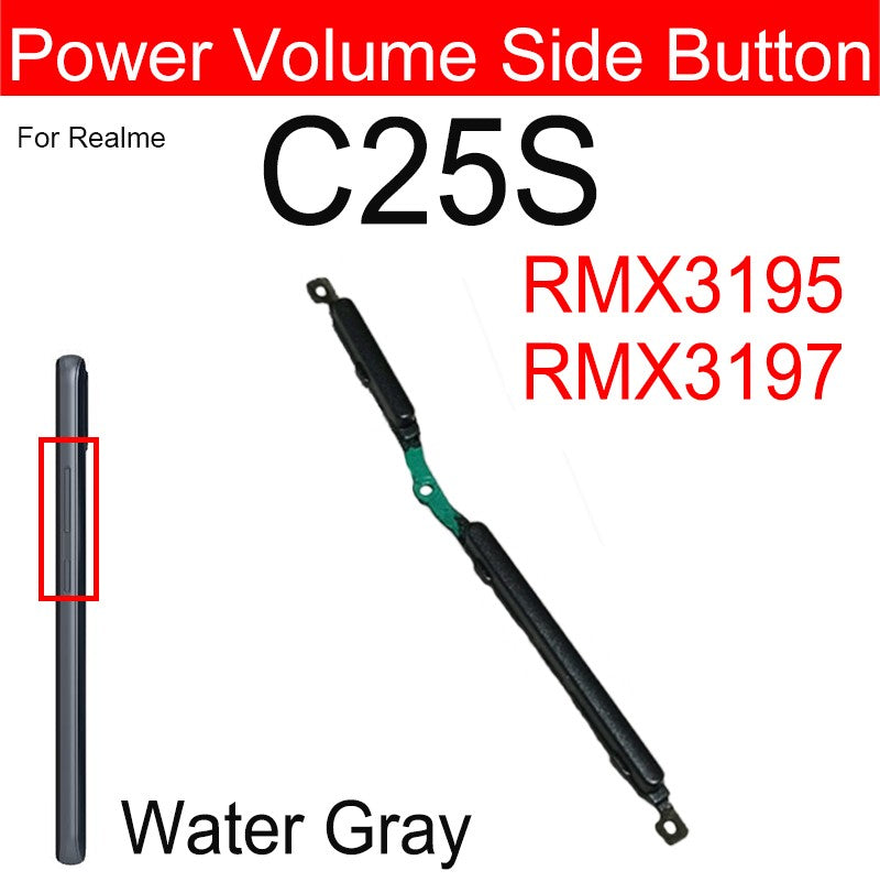 Para Realme C25 C25Y C25S C21 C21Y C20 C20A volumen de energía botón lateral volumen lateral botones de encendido llave pequeña piezas de cable flexible