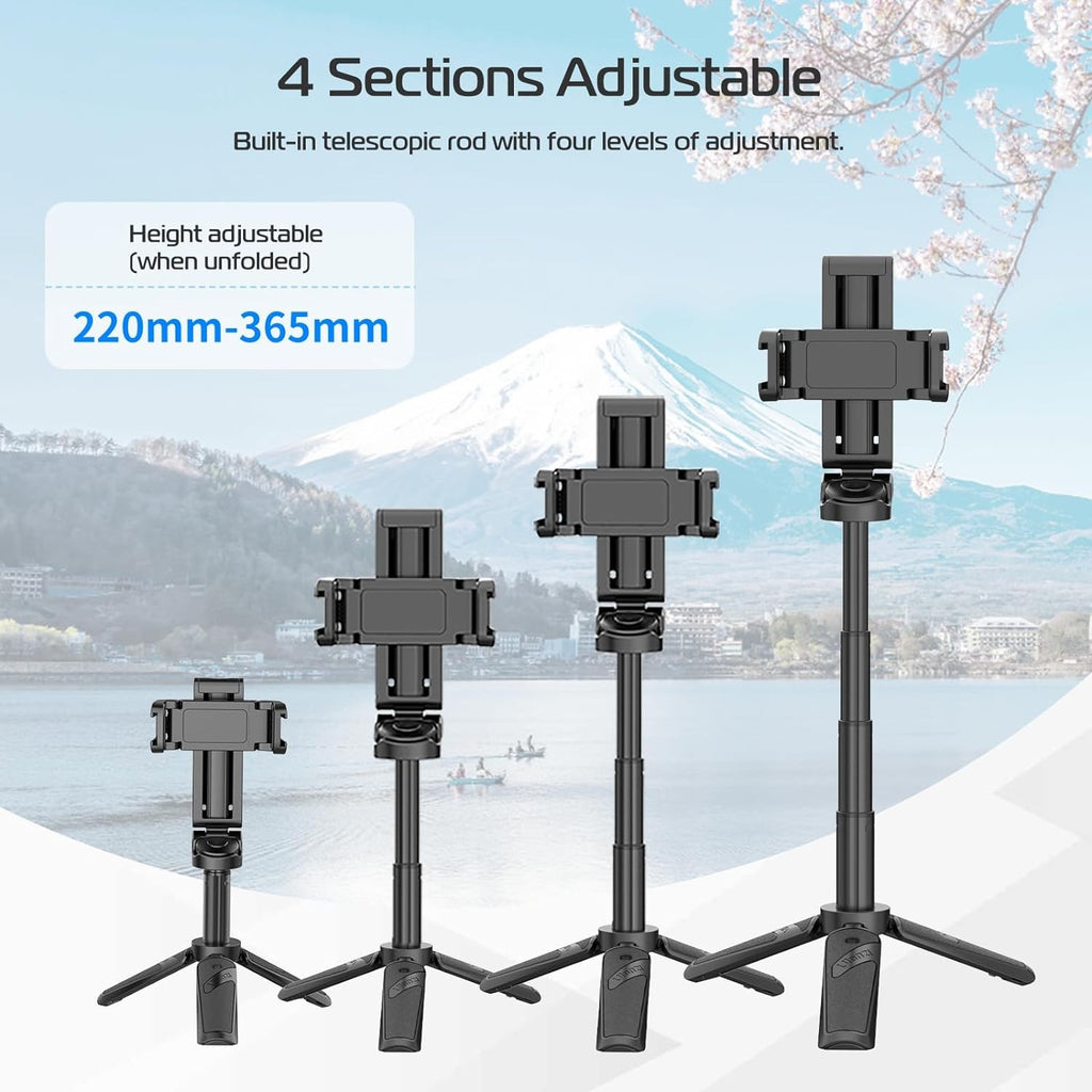 ULANZI JJ02 trípode para palo de Selfie trípode de teléfono con agarre extensible con control remoto desmontable 2 zapatos fríos tamaño de bolsillo Mini soporte para teléfono