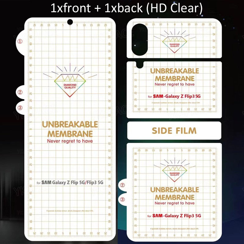 Película de hidrogel mate frontal transparente HD para Samsung Galaxy Z Flip 3 4 5 6 SE 7 W23 W24 W25 Protector de pantalla esmerilado suave con tapa