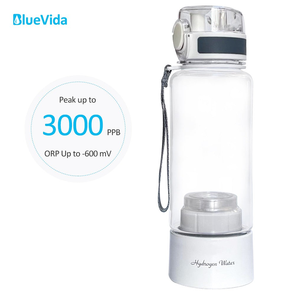 Generador de agua hidrogenada Bluevida de nuevo estilo deportivo SPE y PEM, H2 hasta 3000ppb y botella de agua hidrogenada con gran capacidad de batería