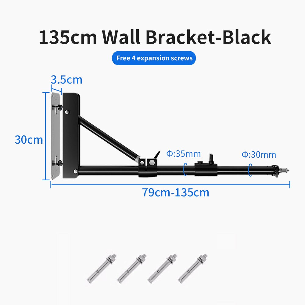 Soporte de proyector de brazo de soporte de montaje en pared pesado de 170cm y 135cm para estudio de fotografía Softbox luces de anillo estroboscópico de vídeo