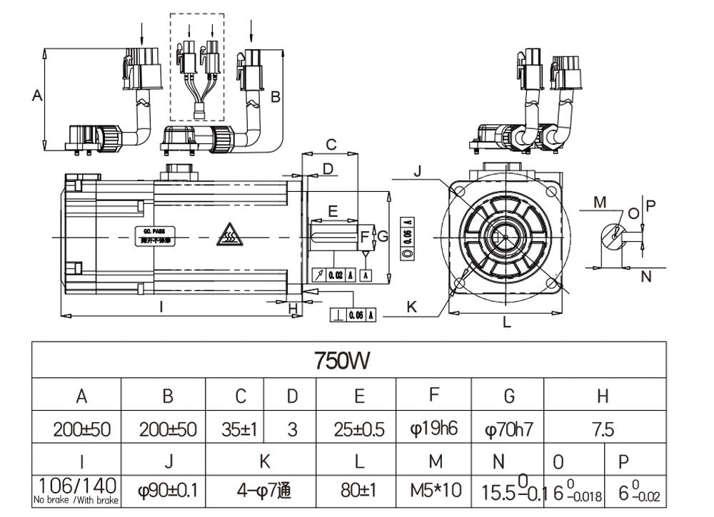 Servomotor absoluto de 17 bits 1kw 750w con brida RS485 80 AC 110v 220V servocontrolador Servo magnético de alta precisión 3000-6000RPM