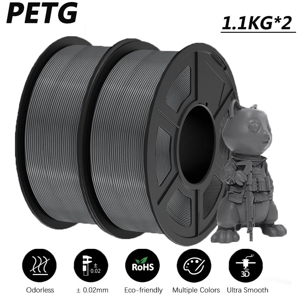 JAYO 2 rollos de filamento de impresora 3D PETG/PLA/PLA PLUS 1,75mm 2,2 KG 100% sin burbujas materiales de impresión 3D no tóxicos para impresora 3D