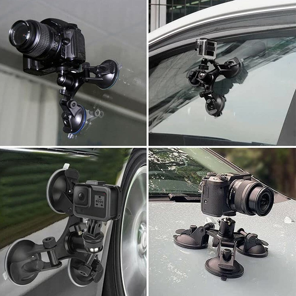 Soporte de ventosa para coche de 3 tazas, soporte fuerte para GoPro Hero 13 12 11 10 9 8 Insta360 SJCAM AKASO DJI Osmo, accesorios para Cámara de Acción