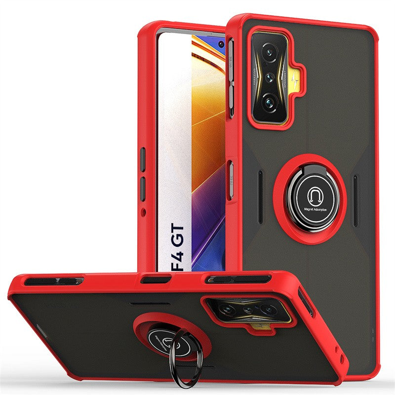 Para Xiaomi POCO F4 GT funda a prueba de golpes armadura mate fundas para Poxo Poko Pocco Little F4GT F 4 GT soporte magnético cubierta de soporte de anillo