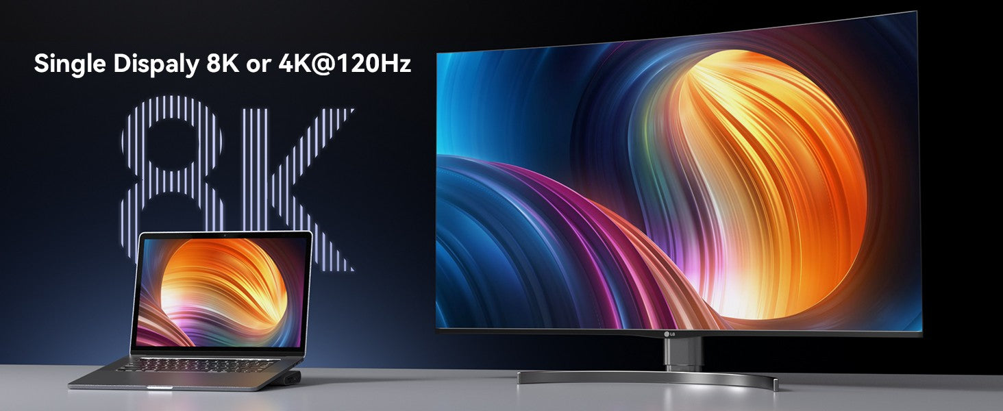 TobenONE Estación de acoplamiento USB C Soporte para computadora portátil Monitor 4K dual/triple con fuente de alimentación Gan III de 100 W, Ethernet de 2,5 Gbps