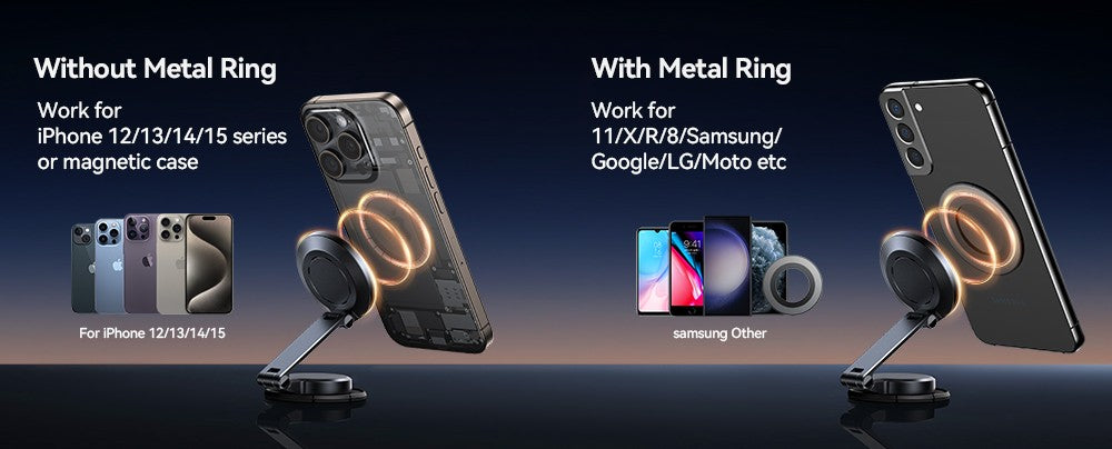 Joyroom Soporte magnético para automóvil N55 Imán fuerte 15W Carga inalámbrica 360 °   Cargador de coche plegable del tenedor del teléfono de la rotación para el iPhone 16