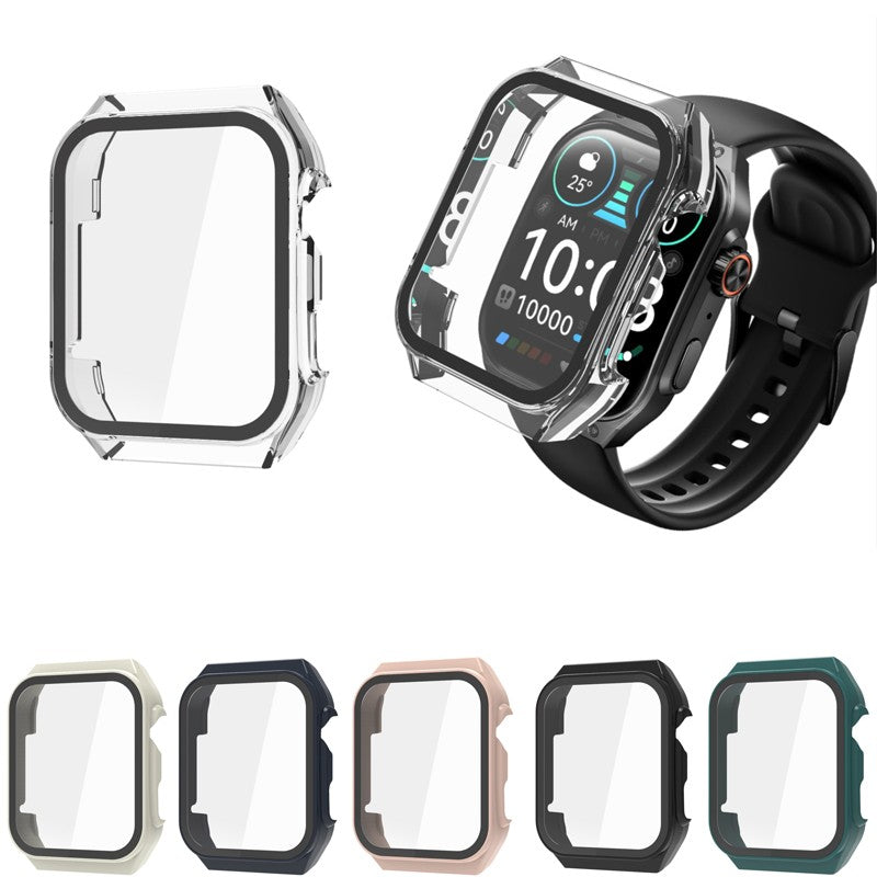 Carcasa de borde duro, película protectora de vidrio para pantalla, marco de reloj inteligente, funda protectora para reloj inteligente Haylou S8, accesorios