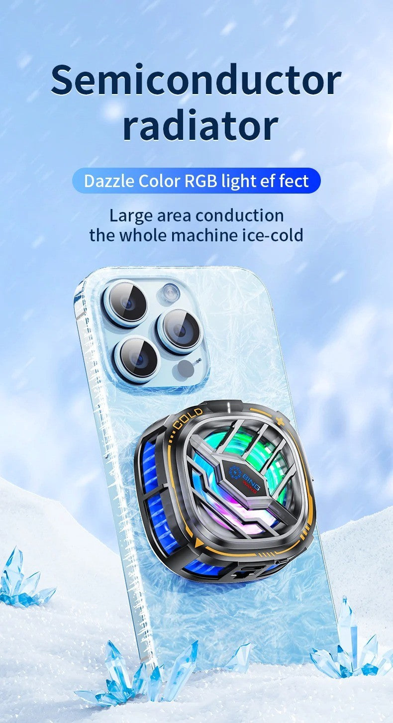 Ventilador de refrigeración de radiador móvil magnético 2 en 1 para iPhone IPAD Samsung Huawei teléfono móvil tableta ordenador refrigeración de juegos General