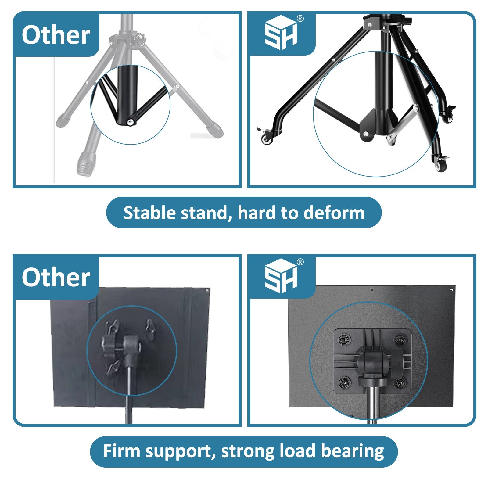 Trípode para Proyector SH - Soporte Ajustable para Laptop, Mesa de Mezclas DJ, Escritorio para Computadora en Exteriores, Soporte para Escenario o Estudio