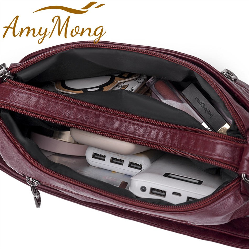 Bolso bandolera de Color liso que combina con todo, bolsos de hombro de alta capacidad para mujer, bolso de mano de piel sintética de alta calidad 2021