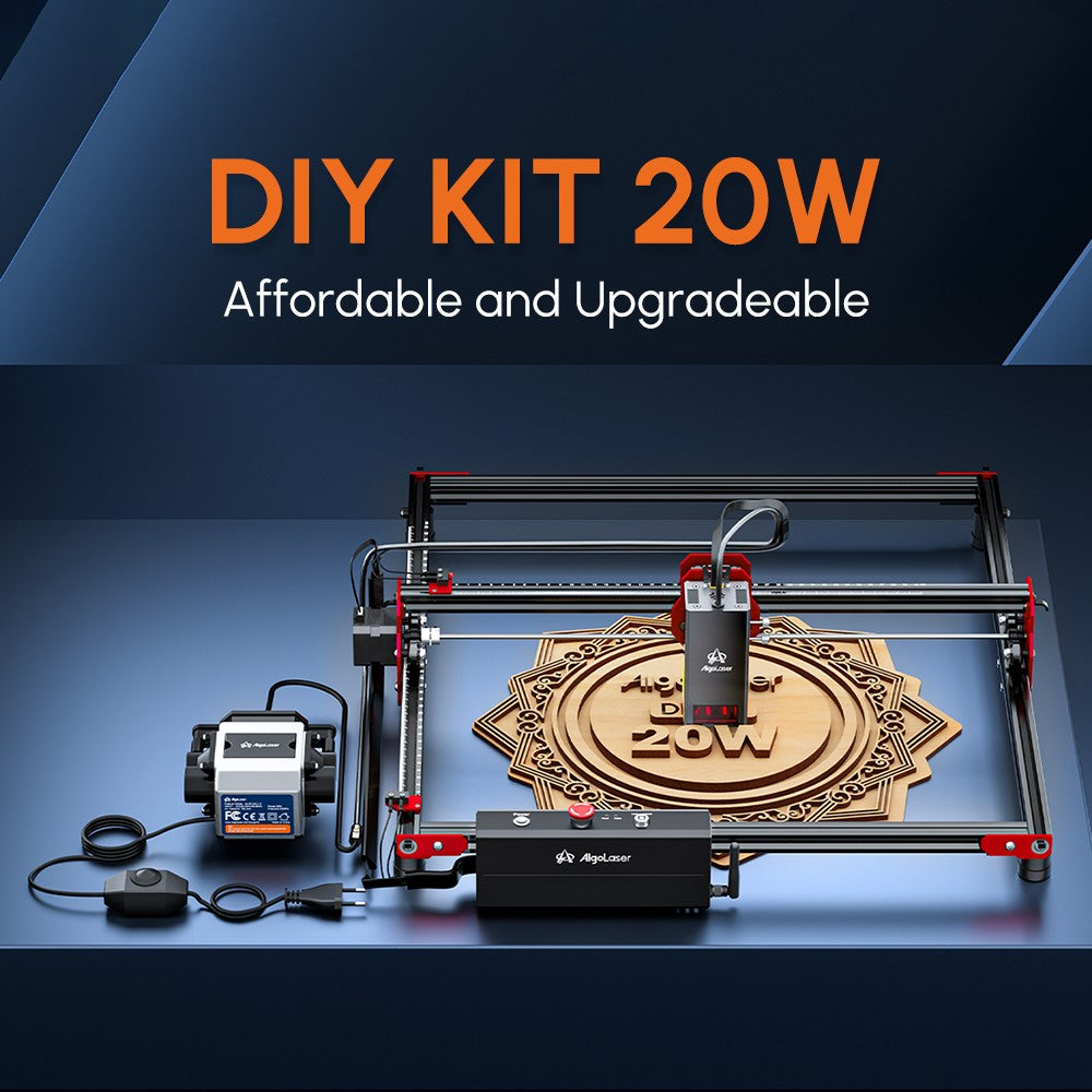 Algolaser KIT DIY Grabador y Cortador Láser CNC para Madera, con Enfoque Largo y Corto, para Trabajos en Madera, Máquina de Grabado y Corte