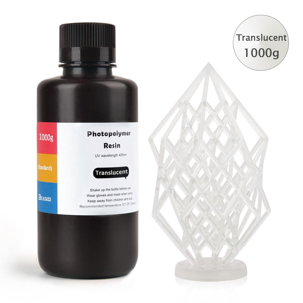 Resina para Impresora 3D Tipo ABS de ELEGOO, Resina de Fotopolimerización Estándar Tipo ABS de 405nm para Impresión 3D LCD, 1000g