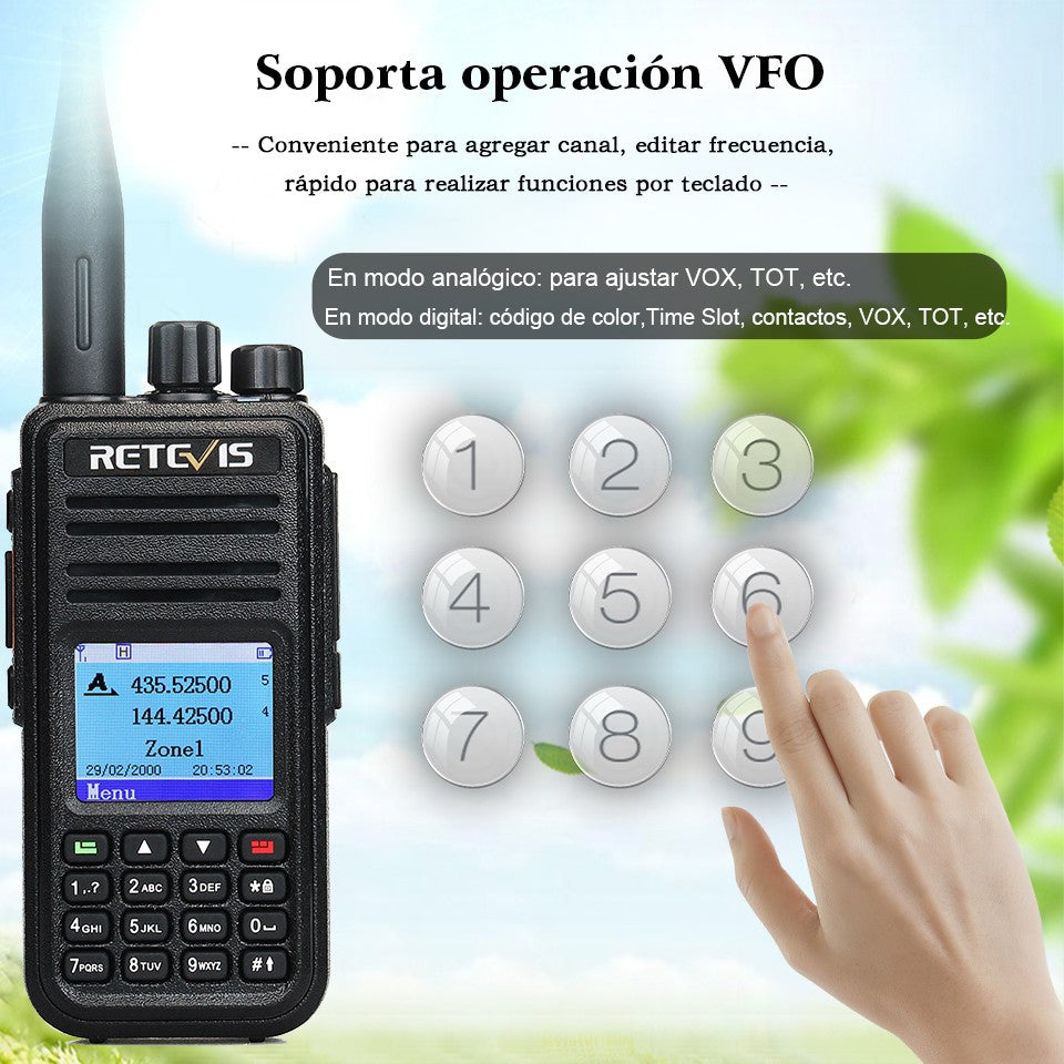 Retevis RT3S DMR walkie talkies de largo alcance radio portátil recargable radio a pilas camping walkie talkie emisora radioaficionado radio emergencia supervivencia profesionales walkie-talkies Cifrado AES256 GPS APRS