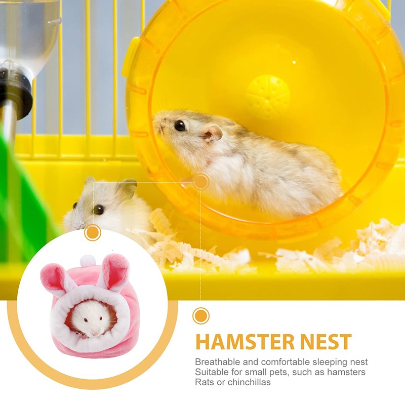 Jaula para hámster, cama suave y cálida, hamaca para ratas, cerdo, ardilla, casa de invierno, nido de terciopelo, cama cálida para dormir, artículos para mascotas pequeñas