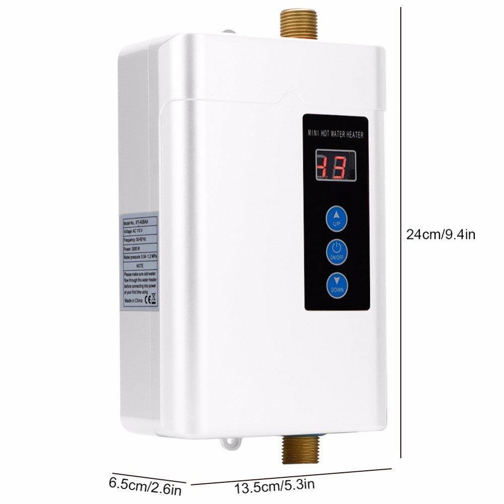 Calentador de agua eléctrico Digital, Control remoto, instantáneo, sin depósito, para cocina, baño, ducha, calentamiento rápido